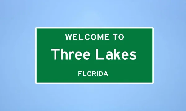Elszigetelt Amerikai Határ Jele Three Lakes Található Miami Dade Megyében — Stock Fotó
