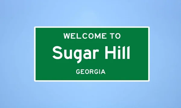 Ізольований Знак Меж Міста Сша Sugar Hill Розташований Окрузі Гвіннетт — стокове фото