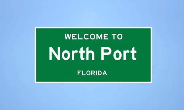 Elszigetelt Amerikai Határjelző North Port Található Sarasota Megyében Floridában Helyezze — Stock Fotó