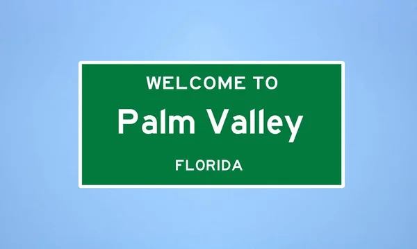Isolado Sinal Limite Cidade Dos Eua Palm Valley Localizado Condado — Fotografia de Stock