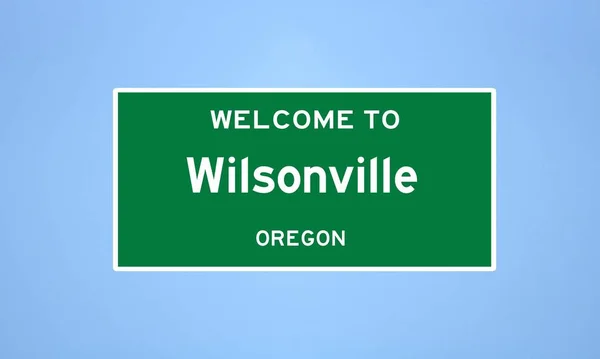 Elszigetelt Amerikai Határjelző Wilsonville Található Clackamas Megye Oregon Helyezze Név — Stock Fotó