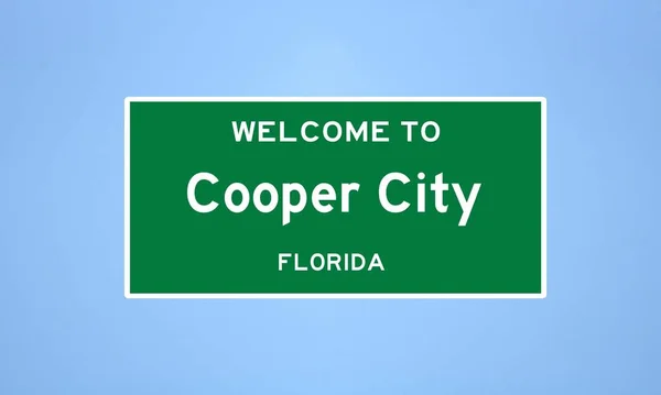 Isolado Sinal Limite Cidade Dos Eua Cooper City Localizado Condado — Fotografia de Stock