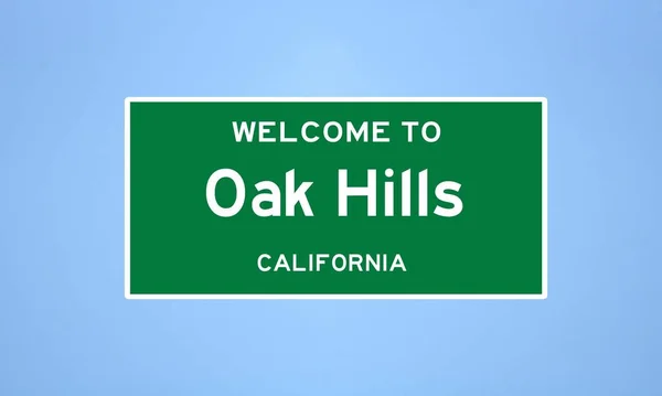 Señal Límite Ciudad Oak Hills Ubicada Condado San Bernardino California —  Fotos de Stock