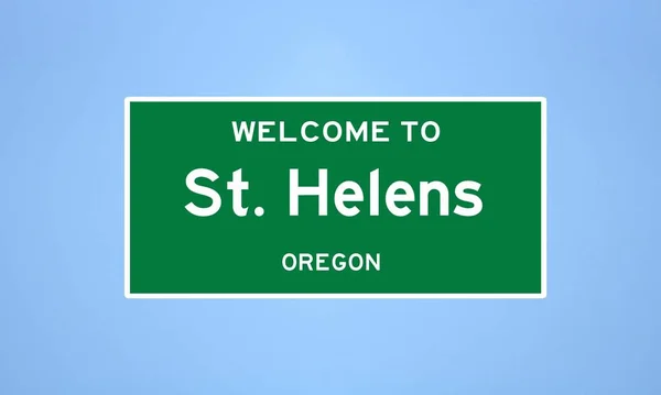 Isolerad Amerikansk Stadsgräns Tecken Helens Som Ligger Columbia County Oregon — Stockfoto