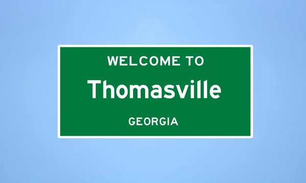 Ізольований Знак Меж Американського Міста Томасвілл Розташований Окрузі Томас Джорджія — стокове фото