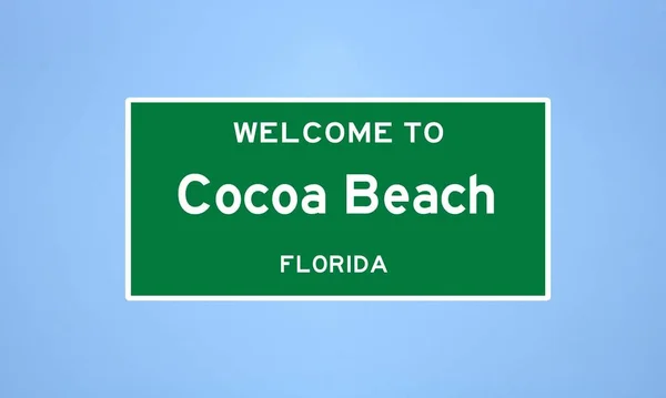 Isolado Sinal Limite Cidade Dos Eua Cocoa Beach Localizado Condado — Fotografia de Stock