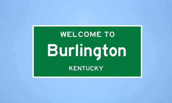 Elszigetelt Amerikai Határ Jele Burlingtonnak Boone Megyében Kentuckyban Helyezze Név — Stock Fotó