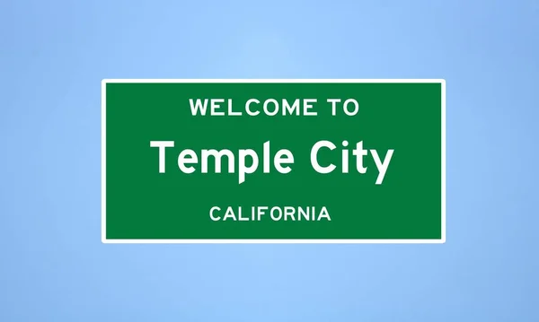 Isoliertes Ortsschild Von Temple City Gelegen Los Angeles County Kalifornien — Stockfoto