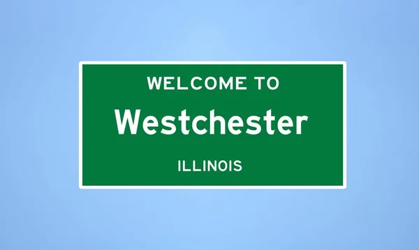 일리노이주 카운티에 위치한 미국의 도시제한 표지판 웨스트 체스터를 고립시켰다 미국에서 — 스톡 사진