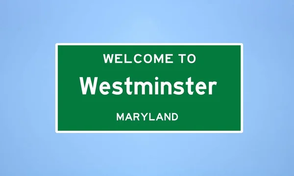 Signo Límite Ciudad Westminster Ubicado Condado Carroll Maryland Lugar Nombre — Foto de Stock