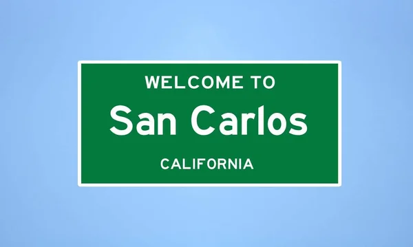 캘리포니아주샌 마테오 카운티에 위치한 미국의 도시제한 표지판 카를로스 미국에서 파란색 — 스톡 사진