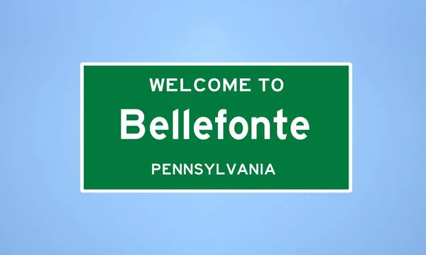Elszigetelt Amerikai Városhatár Jele Bellefonte Található Centre Megyében Pennsylvania Helyezze — Stock Fotó