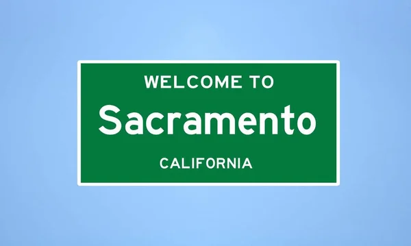 Elszigetelt Amerikai Város Határ Jele Sacramento Található Sacramento Megyében Kaliforniában — Stock Fotó