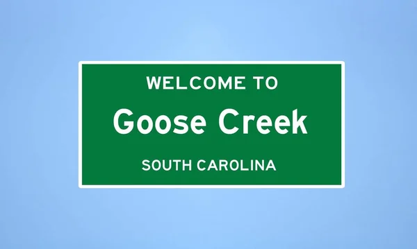 Goose Creek, Güney Carolina şehir sınırı tabelası. Amerika 'dan kasaba tabelası.