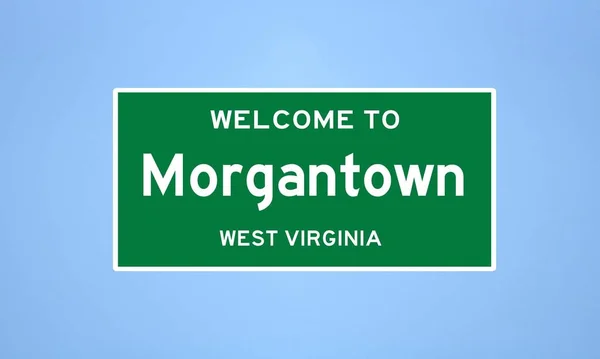 Morgantown, West Virginia city limit sign. Town sign from the USA. — Stock Fotó