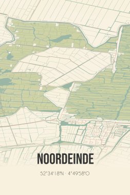 Retro Dutch city map of Ohe en Laak located in Limburg. Vintage street map.