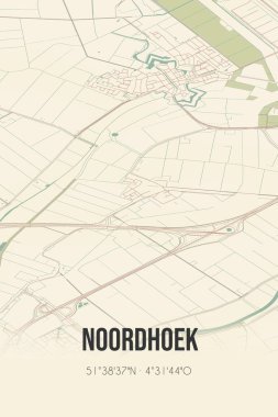 Retro Dutch city map of Ohe en Laak located in Limburg. Vintage street map.