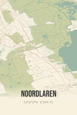 Retro Dutch city map of Ohe en Laak located in Limburg. Vintage street map.