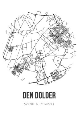 Den Dolder 'in soyut sokak haritası Zeist' in Utrecht belediyesinde yer almaktadır. Çizgileri olan şehir haritası