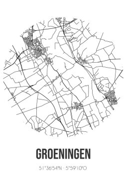 Groeningen 'in soyut sokak haritası Boxmeer' in Noord-Brabant belediyesinde bulunmaktadır. Çizgileri olan şehir haritası