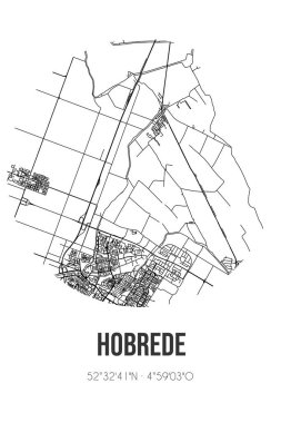 Hobrede 'in soyut sokak haritası Edam-Volendam' ın Noord-Holland belediyesinde yer almaktadır. Çizgileri olan şehir haritası
