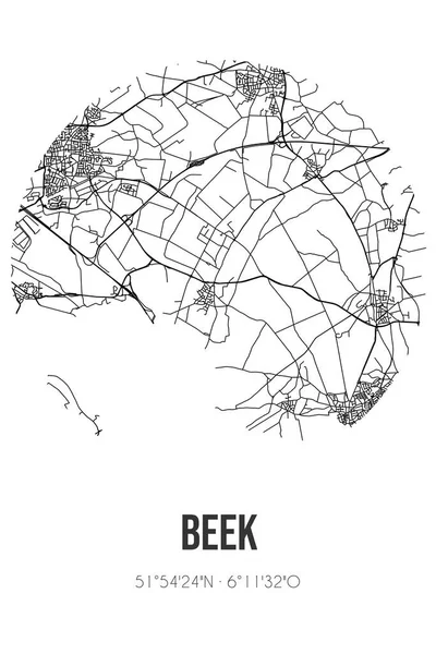 Absztrakt Utcai Térkép Beek Található Gelderland Önkormányzata Montferland Várostérkép Vonalakkal — Stock Fotó