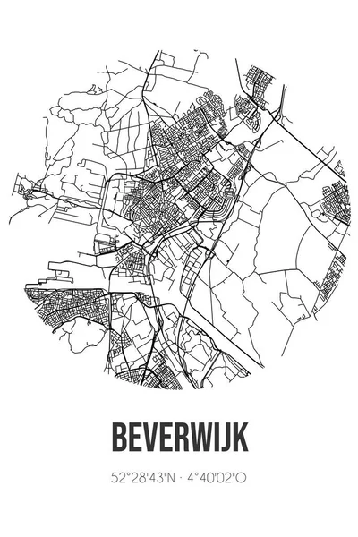 Beverwijk 'in soyut sokak haritası Beverwijk' in Noord-Holland belediyesinde yer almaktadır. Çizgileri olan şehir haritası