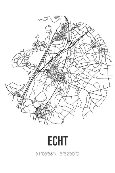Αφηρημένος Οδικός Χάρτης Της Echt Που Βρίσκεται Στο Δήμο Limburg — Φωτογραφία Αρχείου