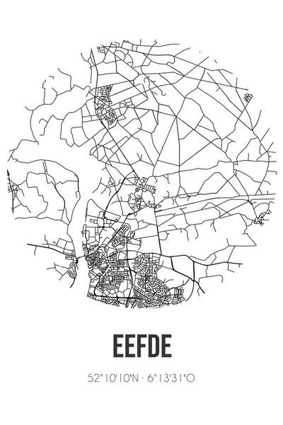 Eefde Absztrakt Utcai Térképe Lochem Gelderland Önkormányzatánál Található Várostérkép Vonalakkal — Stock Fotó