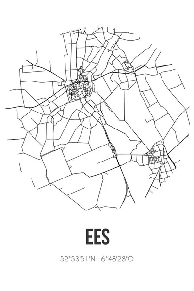Absztrakt Térkép Ees Található Drenthe Önkormányzata Borger Odoorn Várostérkép Vonalakkal — Stock Fotó