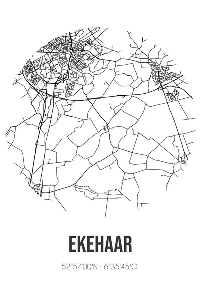 Αφηρημένος Χάρτης Του Ekehaar Που Βρίσκεται Στο Drenthe Δήμο Του — Φωτογραφία Αρχείου