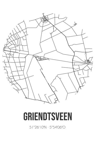 Αφηρημένος Οδικός Χάρτης Του Griendtsveen Που Βρίσκεται Στο Δήμο Limburg — Φωτογραφία Αρχείου