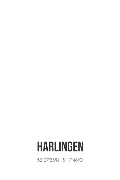 Abstract Street Map Harlingen Located Fryslan Municipality Harlingen City Map — Stock Photo, Image