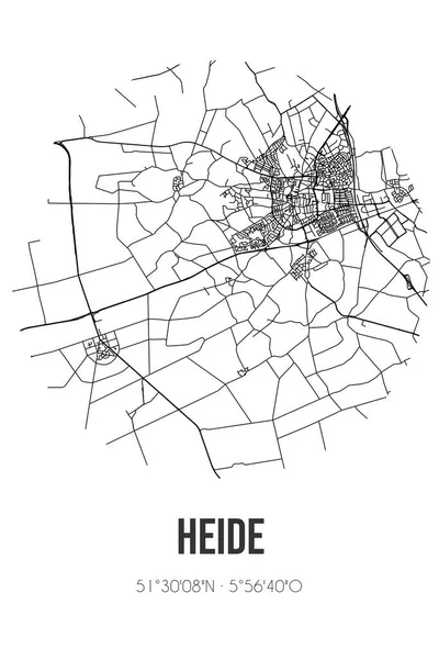 Soyut Heide sokak haritası Venray Limburg belediyesinde yer almaktadır. Çizgileri olan şehir haritası