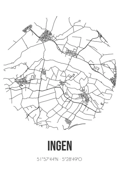Αφηρημένος Χάρτης Της Ingen Που Βρίσκεται Στο Δήμο Gelderland Της — Φωτογραφία Αρχείου