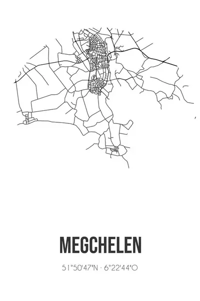 Αφηρημένος Οδικός Χάρτης Του Megchelen Που Βρίσκεται Στο Δήμο Gelderland — Φωτογραφία Αρχείου