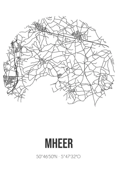 Absztrakt Térkép Mheer Található Limburg Önkormányzata Eijsden Margraten Várostérkép Vonalakkal — Stock Fotó