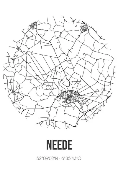 Αφηρημένος Χάρτης Του Neede Που Βρίσκεται Στο Δήμο Gelderland Του — Φωτογραφία Αρχείου