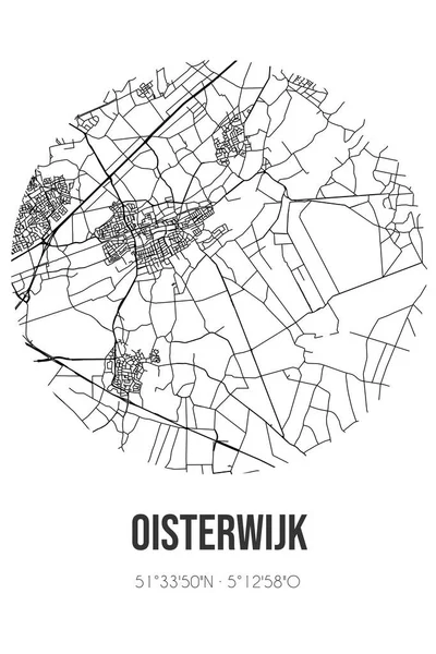 Oisterwijk 'in soyut sokak haritası Oisterwijk' in Noord-Brabant belediyesinde bulunmaktadır. Çizgileri olan şehir haritası