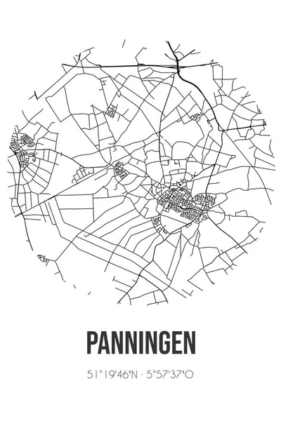 Αφηρημένος Οδικός Χάρτης Του Panningen Που Βρίσκεται Στο Δήμο Limburg — Φωτογραφία Αρχείου
