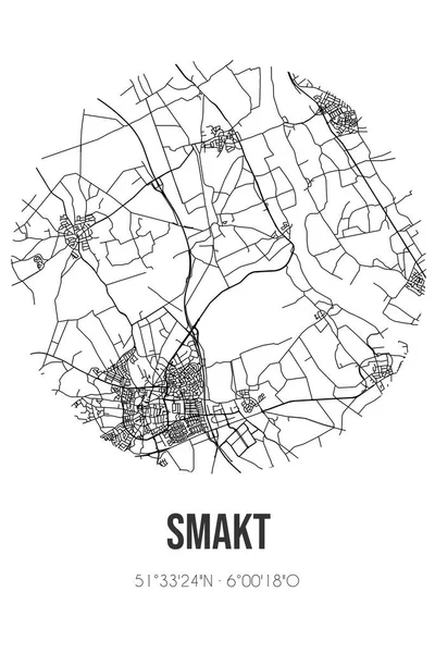 Smakt 'ın soyut sokak haritası Venray Limburg belediyesinde yer almaktadır. Çizgileri olan şehir haritası