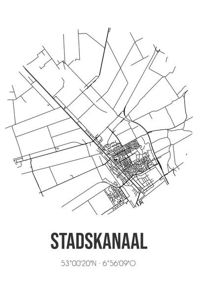 Stadskanaal 'ın soyut sokak haritası Groningen belediyesinde yer almaktadır. Çizgileri olan şehir haritası