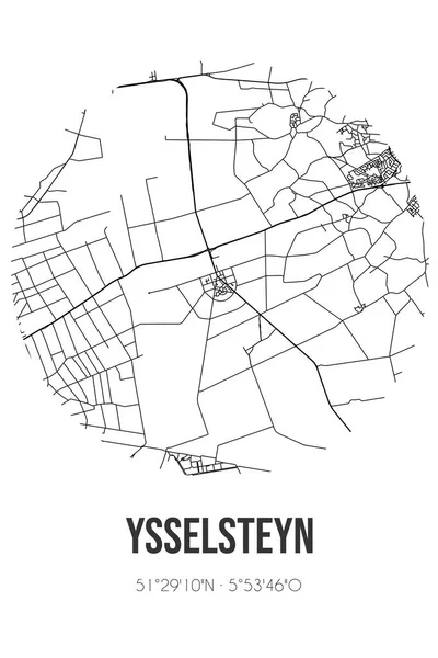 Ysselsteyn 'in soyut sokak haritası Venray Limburg belediyesinde yer almaktadır. Çizgileri olan şehir haritası