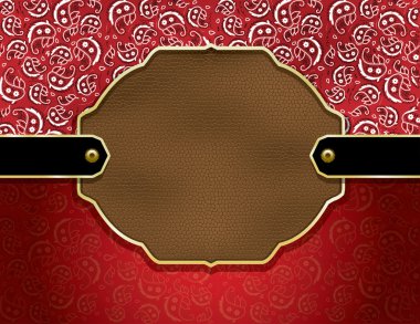 Country paisley and leather background clipart
