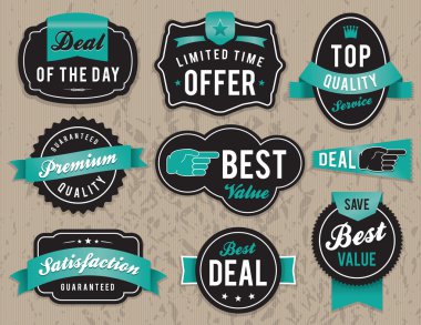 Retro business labels and badges clipart