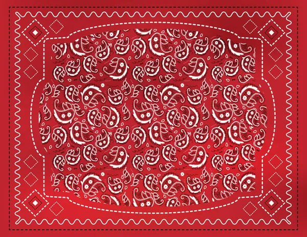 Red Paisley Handkerchief — Stock Vector