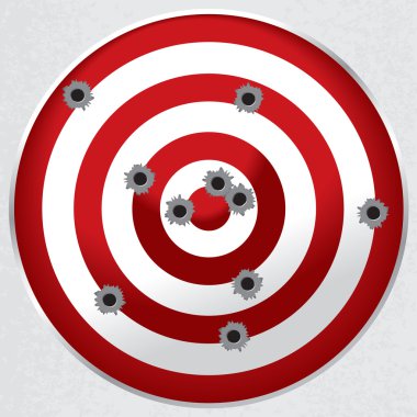 Shooting Range Gun Target with Bullet Holes clipart