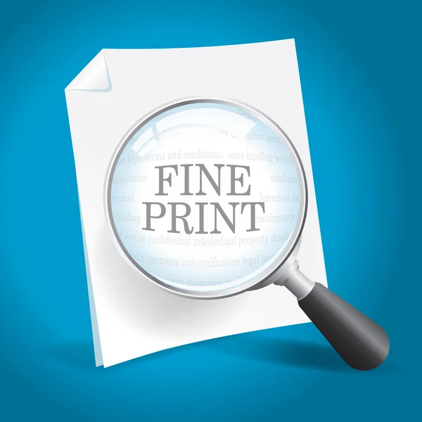 Reading the Fine Print — Stockvector