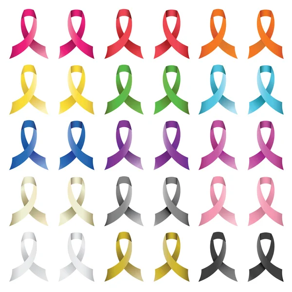 Social Awareness Ribbons — Stock Vector