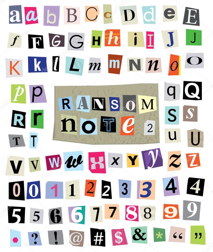 Ransom Note No. 2- Cut Paper Letters, Numbers, Symbols